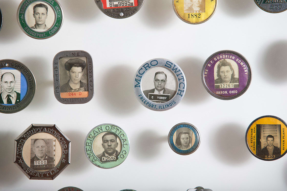 I. D. Badges, Collection of 250 Photo I.D. Badges, 1930s-early 1950s