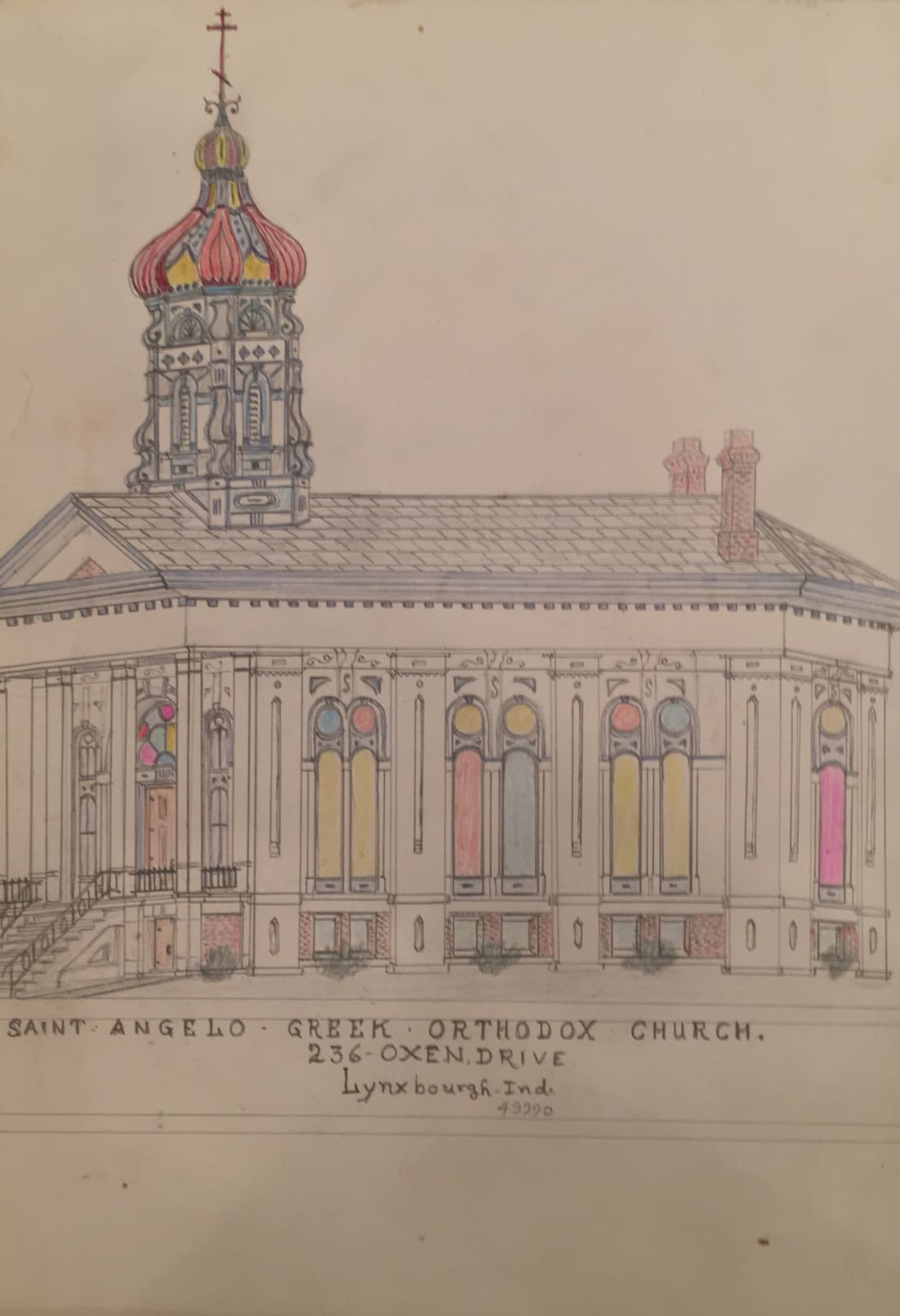 Jacques De Du-GLASS, Saint Angelo Greek Orthodox Church Lynxbourgh, Indiana, c. 1992