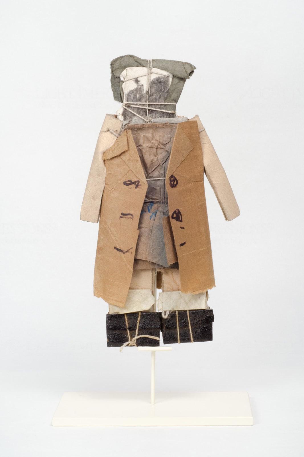 James Castle, Untitled (Figure in tan coat)