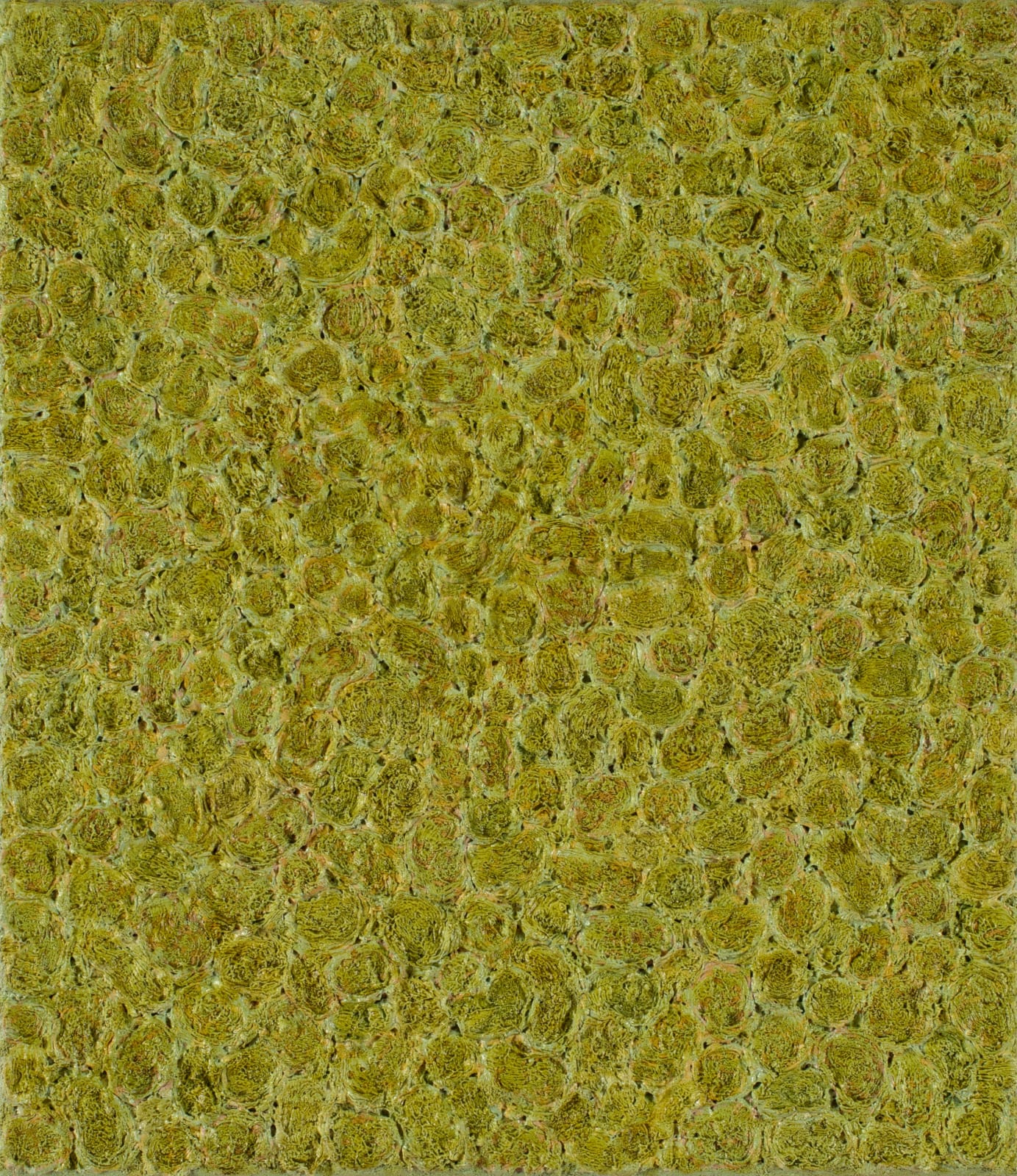 Richard Wastell, My happiness. Green-gold algae painting, 2024