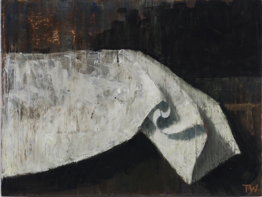 Thornton Walker, Folded cloth on table edge, 2017