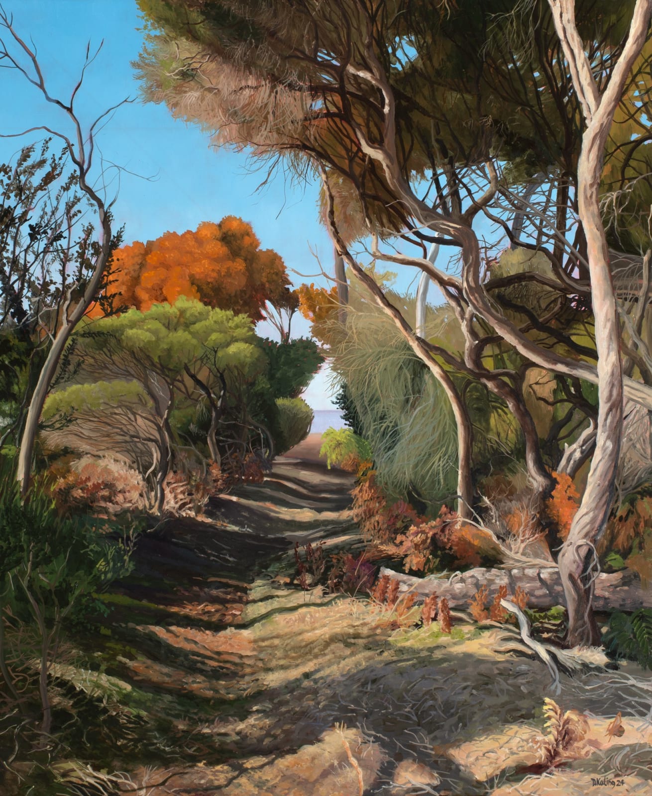 David Keeling, Down to the secret beach, 2024