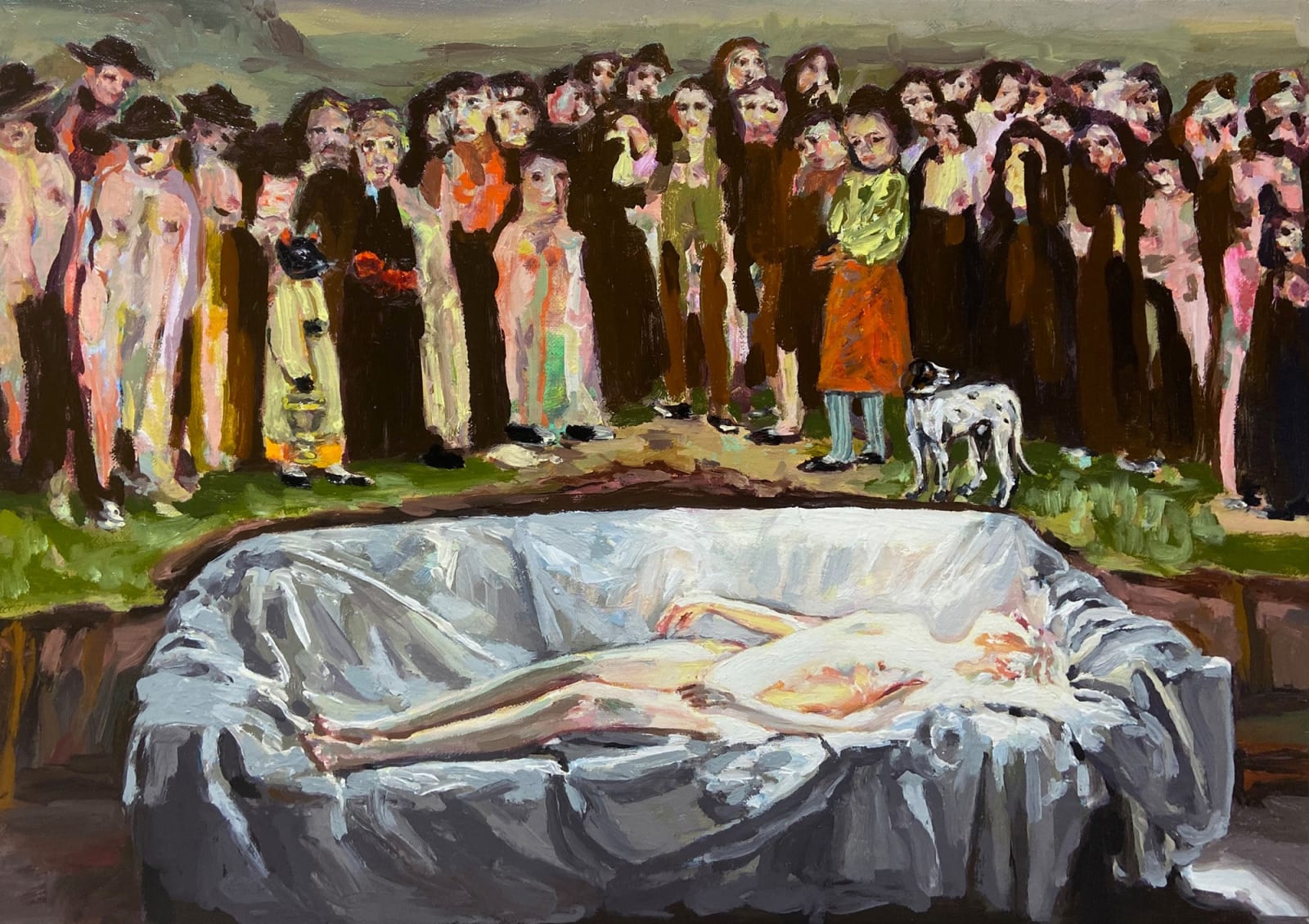 Amanda Davies, Premaydena Studio (after A Burial at Ornans), 2025