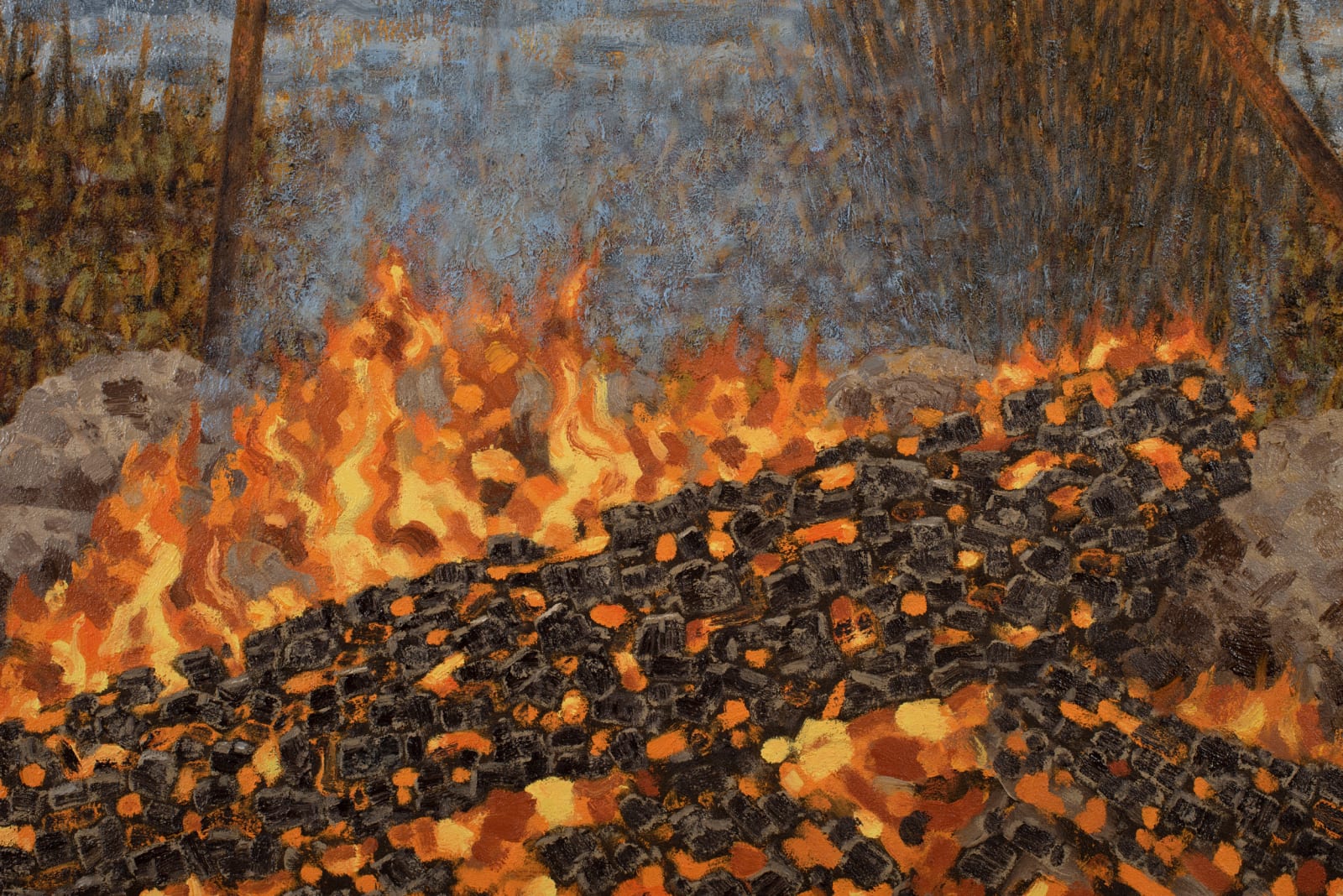 Richard Wastell, Tripod and light - nearing dusk at Woods Lake, 2021