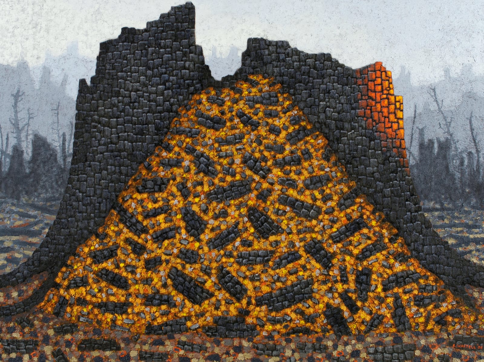 Richard Wastell, Forest mound of ash, charcoal and mud, 2006