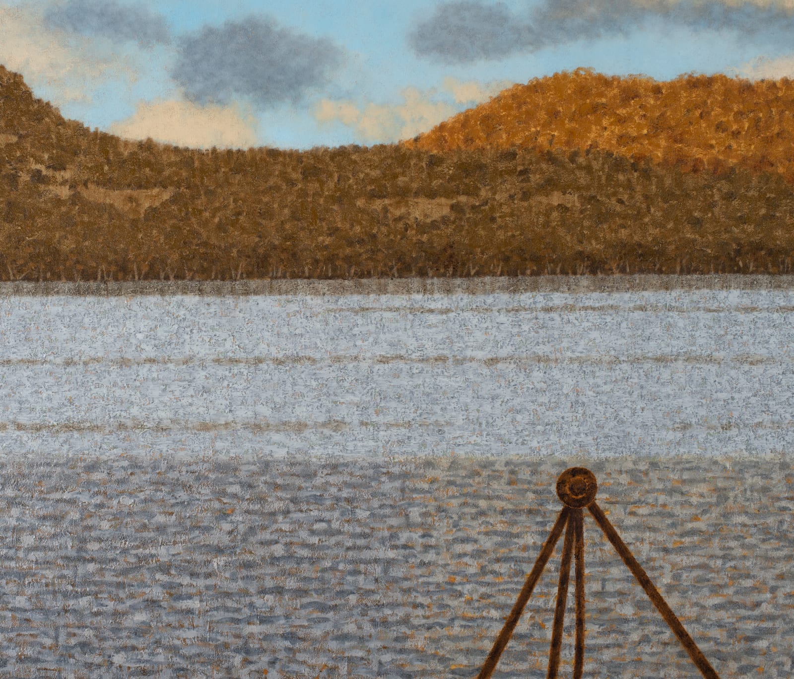 Richard Wastell, Tripod and light - nearing dusk at Woods Lake, 2021