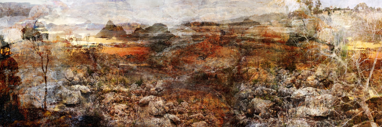 Troy Ruffels, Weathering at the edge - Stone, Lichen, River and Sky, 2022