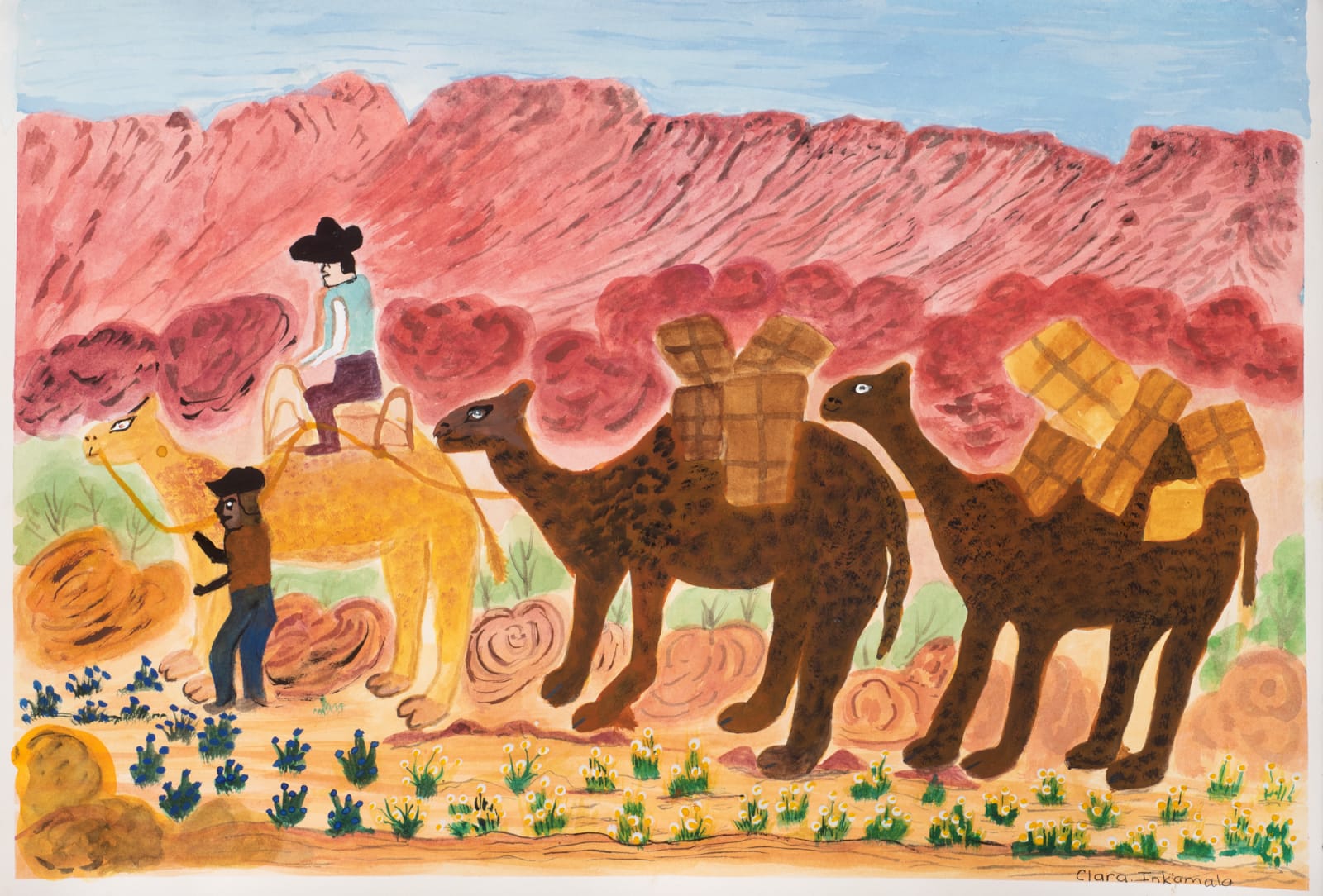 Clara Inkamala, Travelling with camels in the olden days, 2019