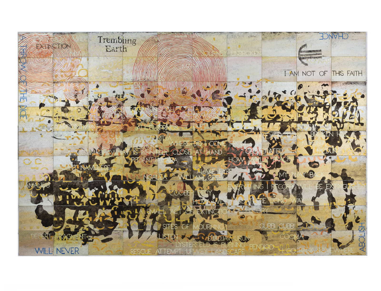 Imants Tillers, Trembling Earth (Extinction), 2024