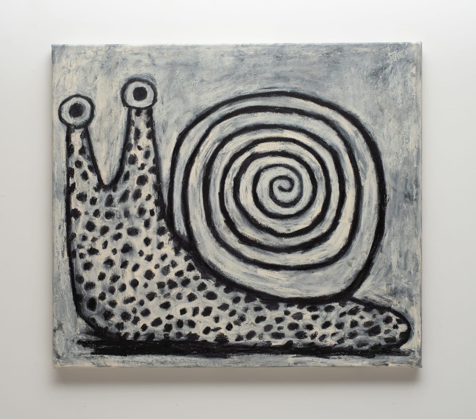 Tom O'Hern, The earth is not dying, it is being killed, and the people killing it have names and addresses (prehistoric snail), 2025