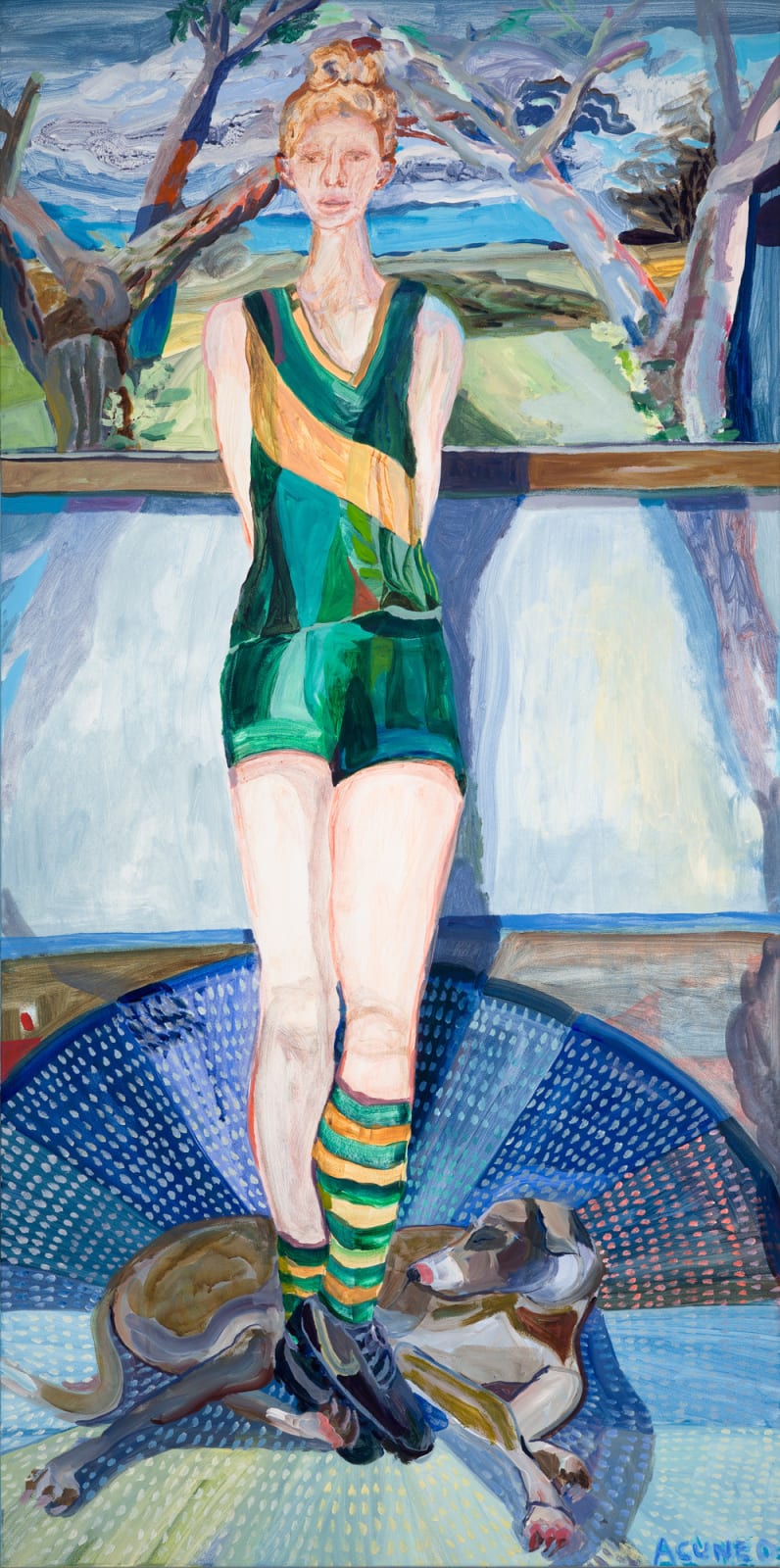 Amy Cuneo, Self-Sportrait (Head in the Clouds), 2024