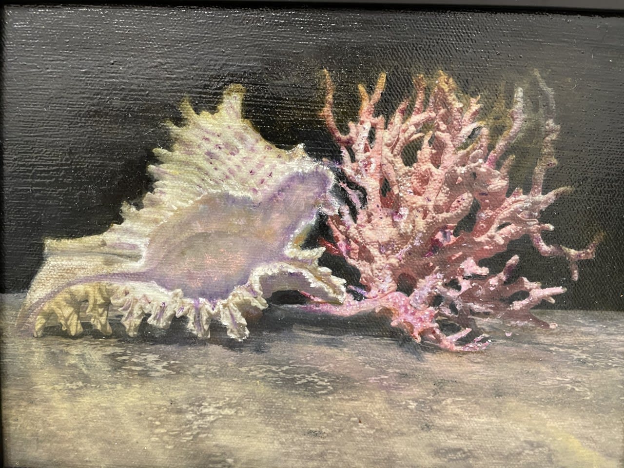 Andrea Leavitt, White Iridescent Shell And Pink Coral