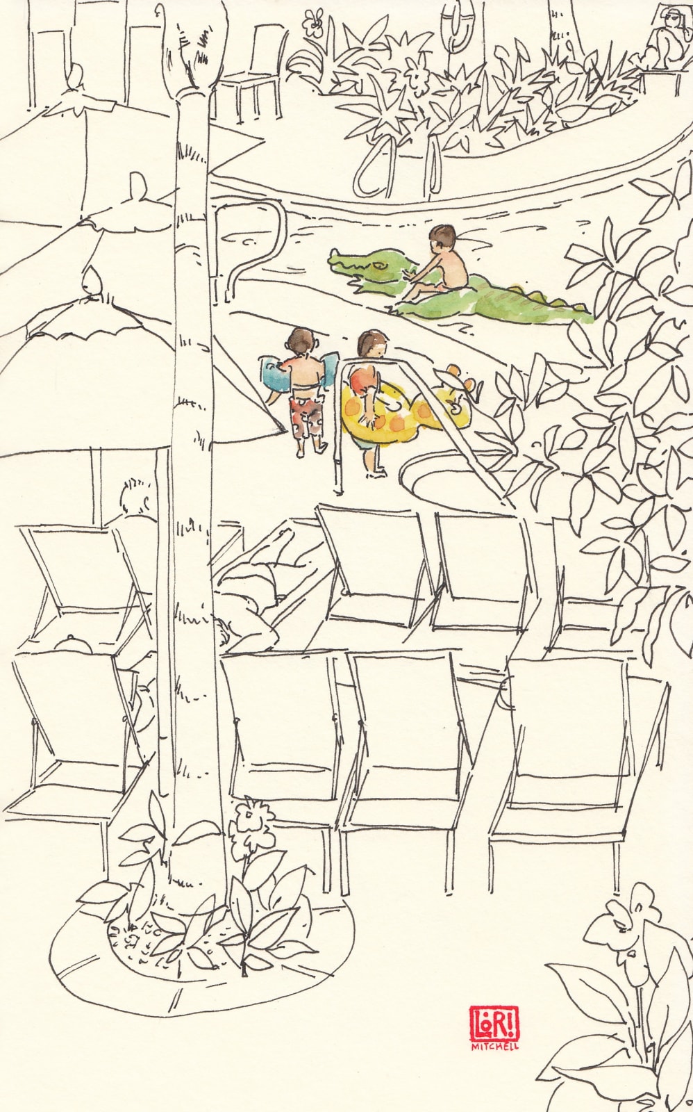 Lori Mitchell, Poolside