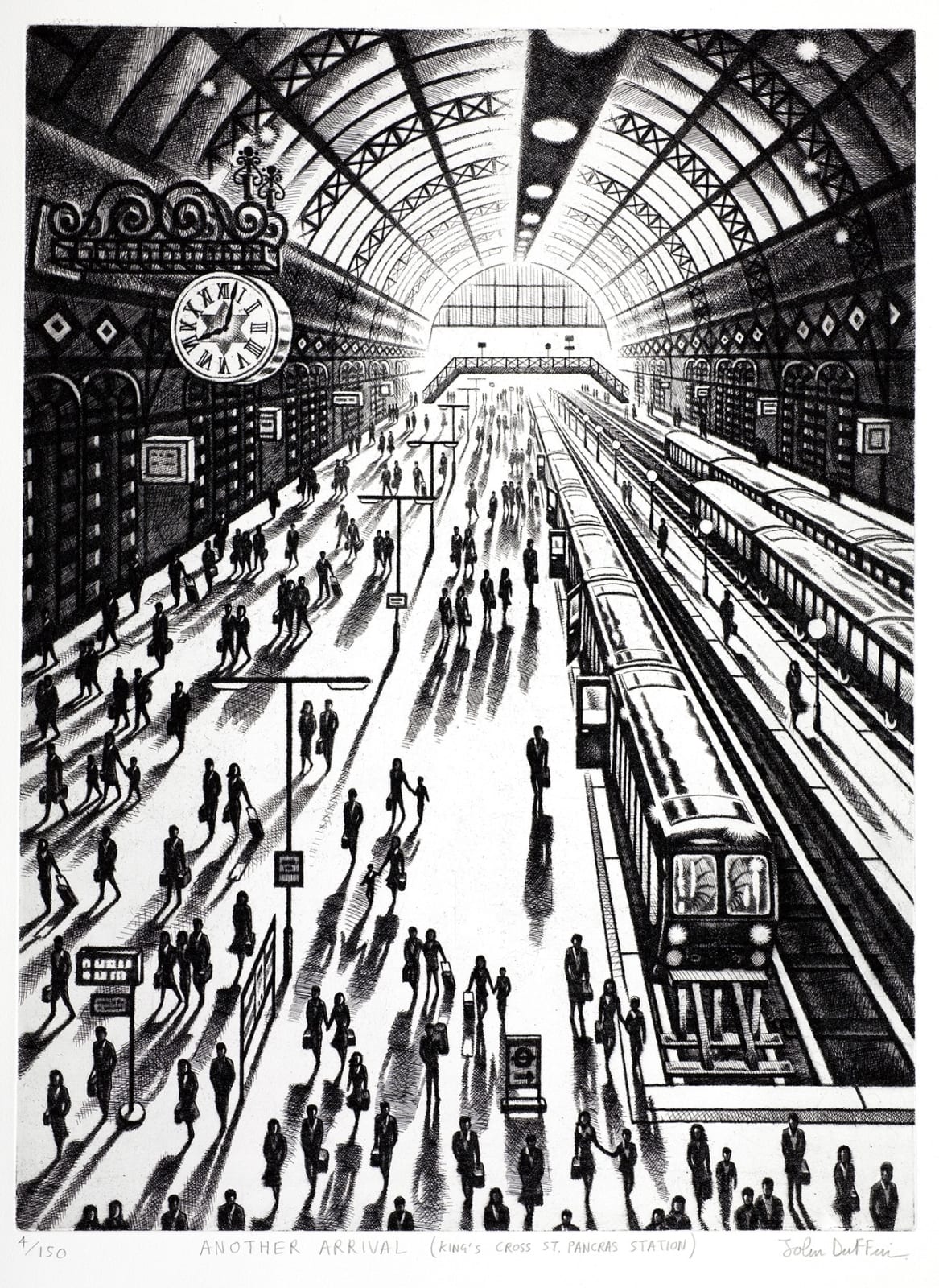 John Duffin RWS RE, Another Arrival - King's Cross St Pancras Station