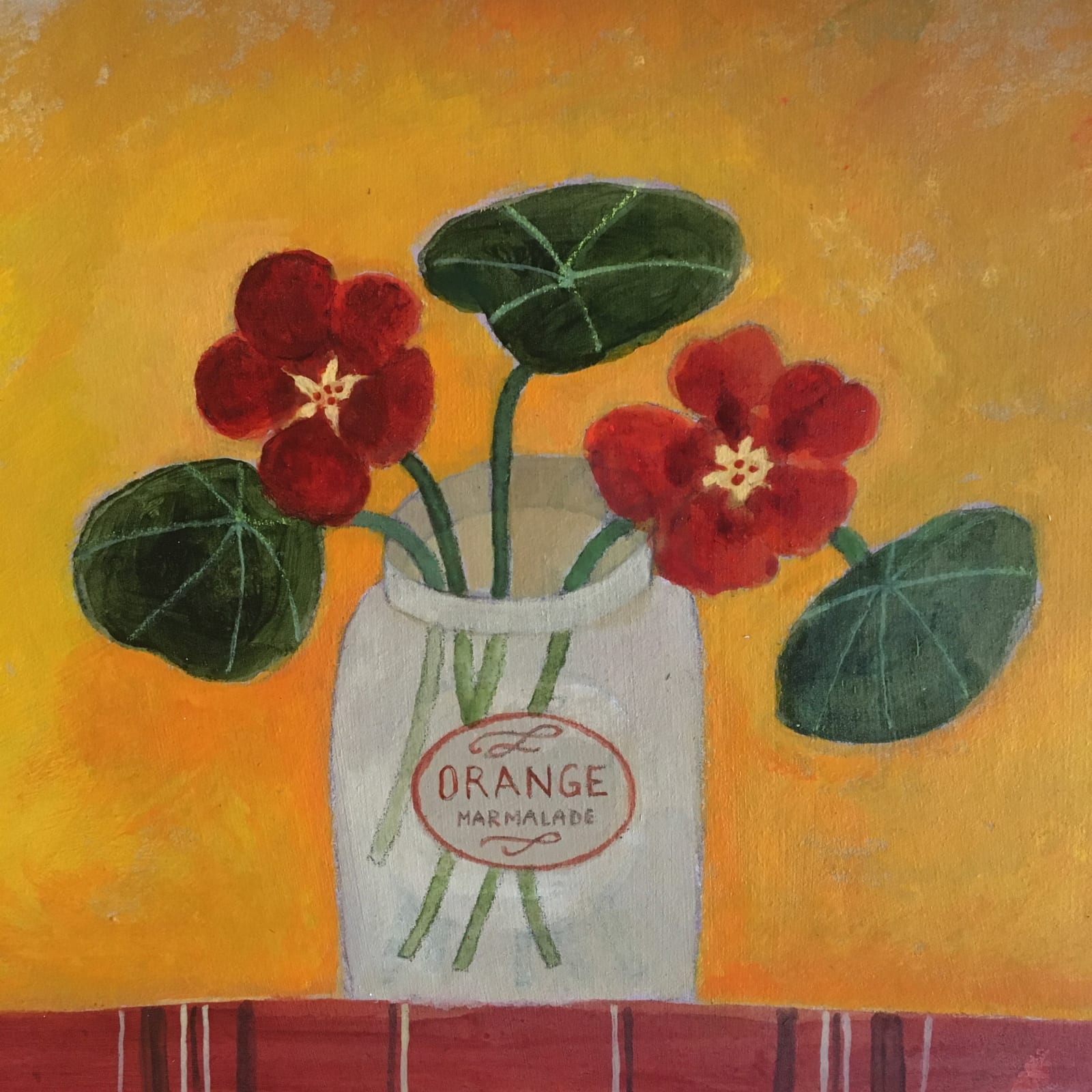 Jill Leman PPRWS Hon. RE, Autumn Nasturtiums