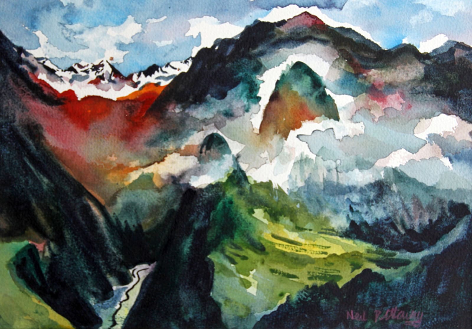 Neil Pittaway RWS RE, Machu Picchu, High in The Andes