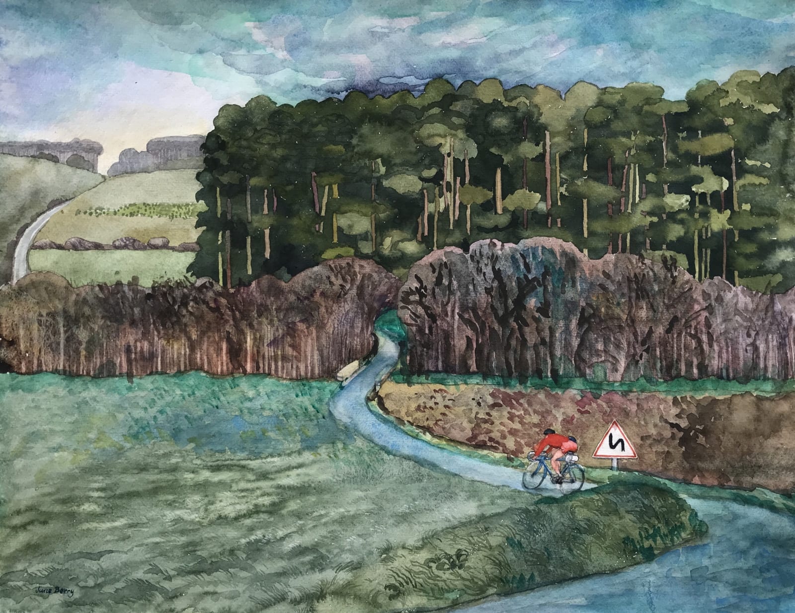June Berry RWS Hon. RE, A Winding Road