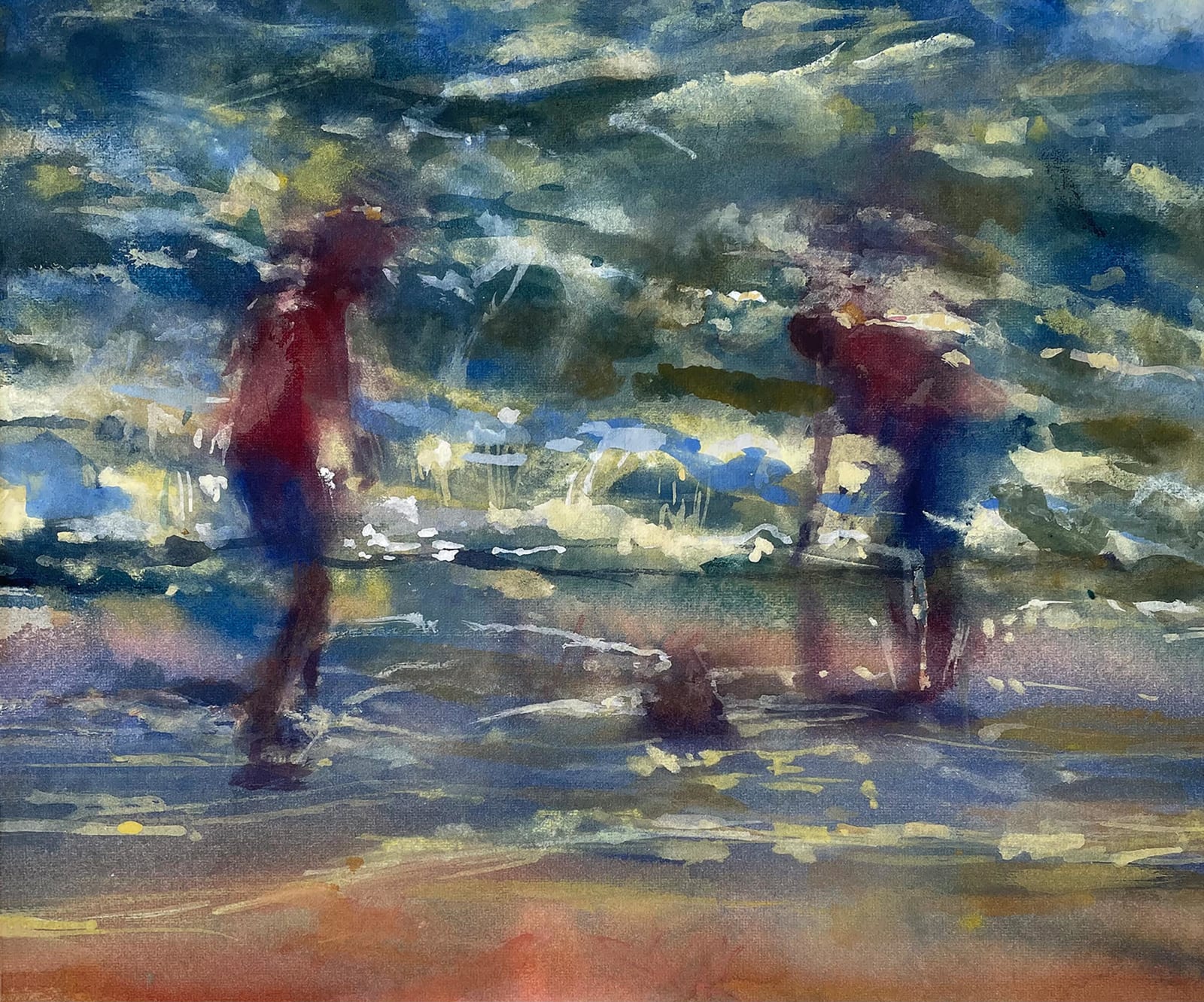 Francis Bowyer PPRWS Hon. RE, Sandcastles at Low Tide