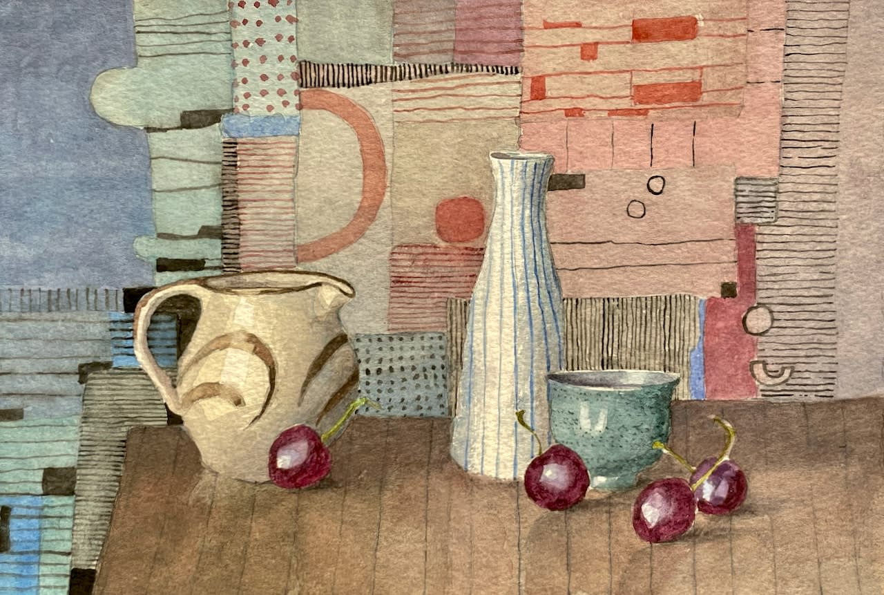 Annie Williams RWS RE, Four Cherries