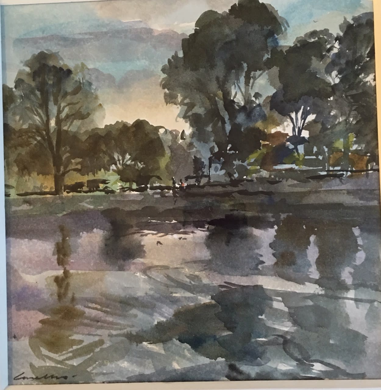 Jane Corsellis RWS, River Reflections, Chiswick