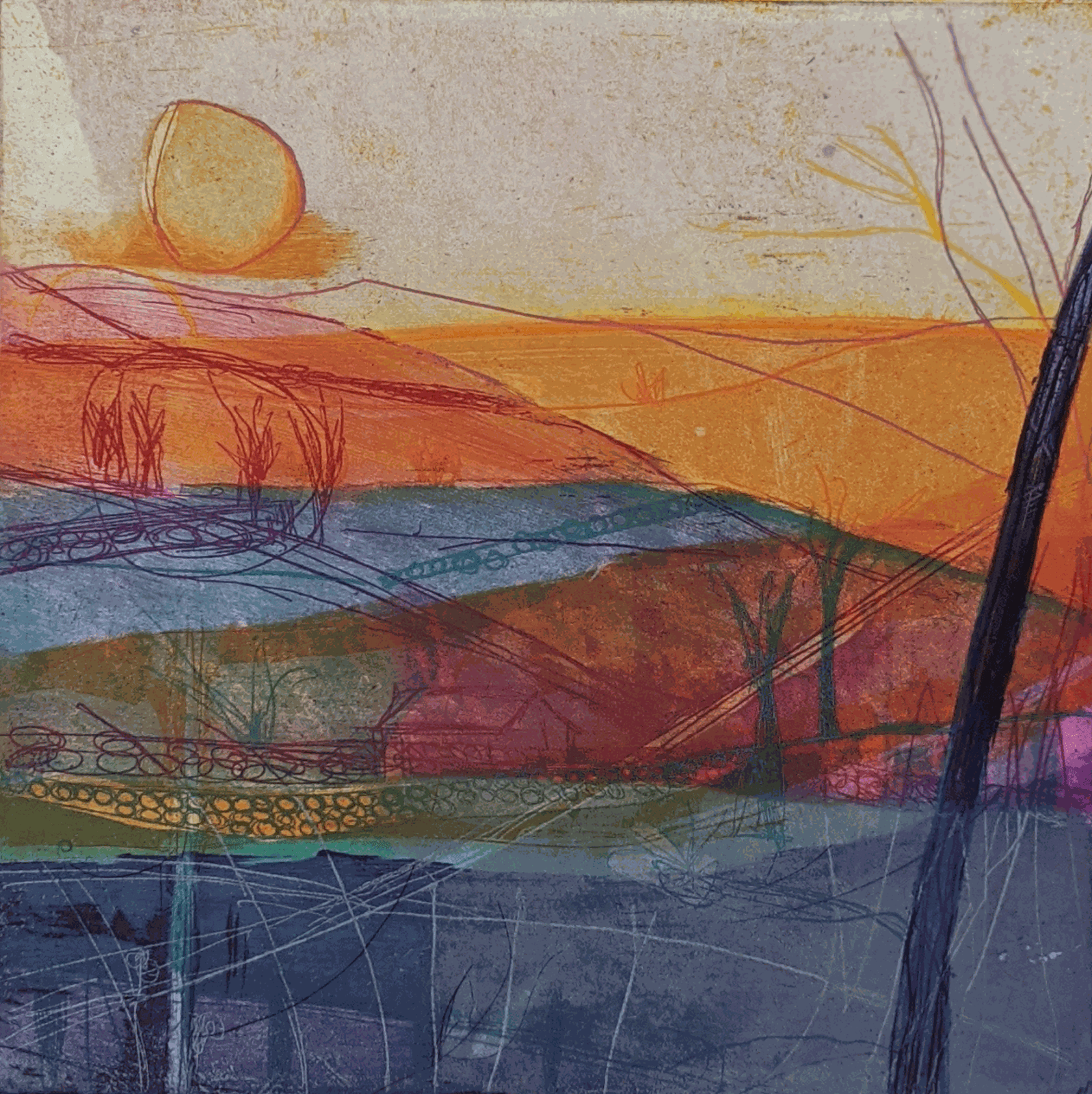 Louise Davies RE, Afternoon Sun