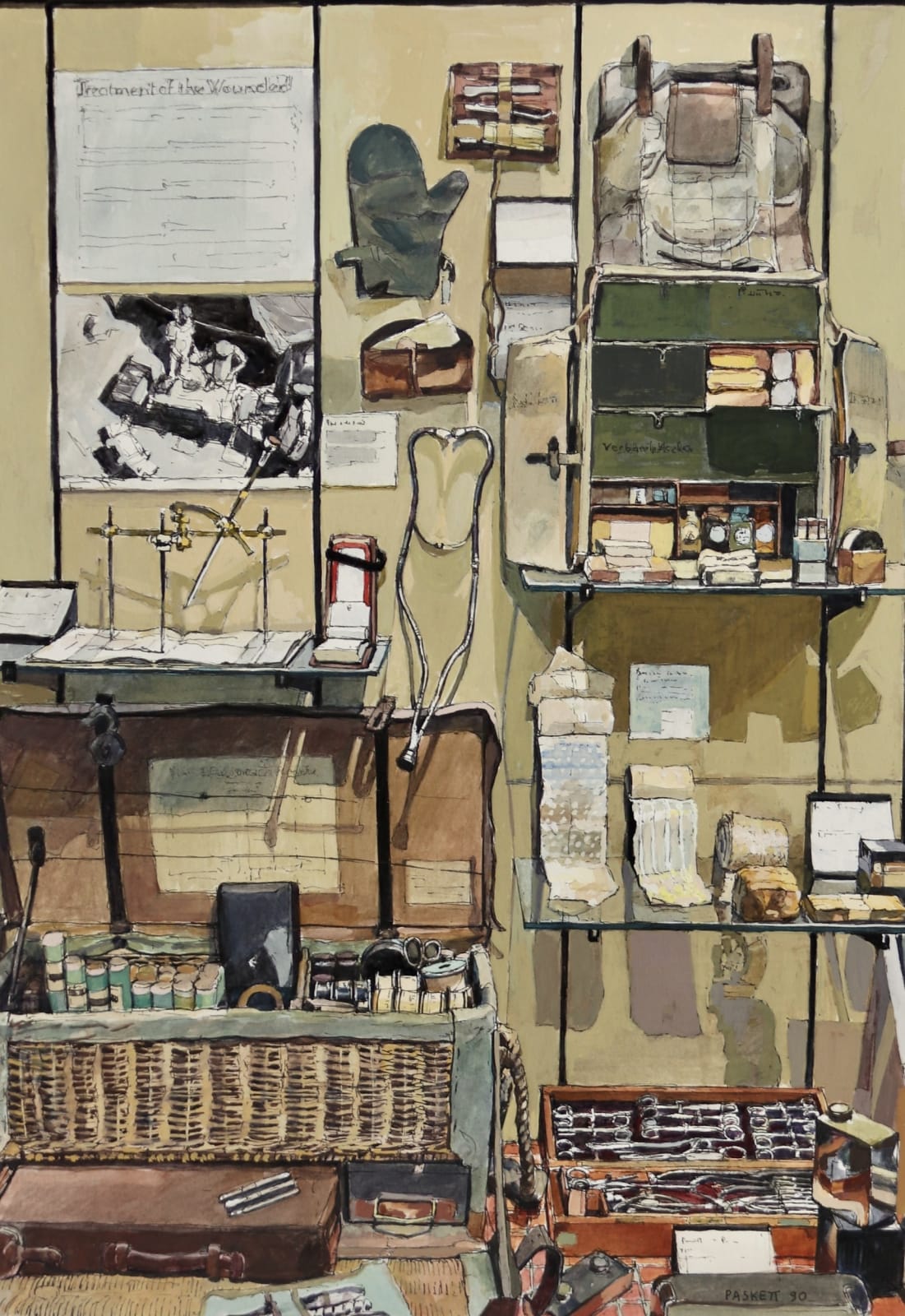 David Paskett PPRWS Hon. RE, Treatment of 1st World War Wounded, Welcome Collection at The Science Museum