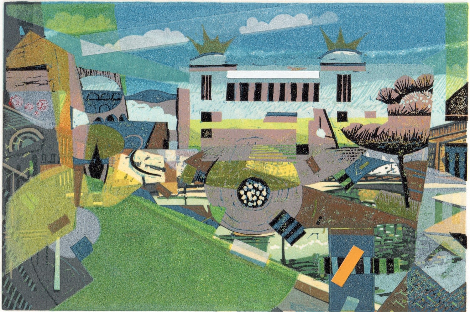 Roy Willingham RE, Roman Pastoral with Yellow Bus