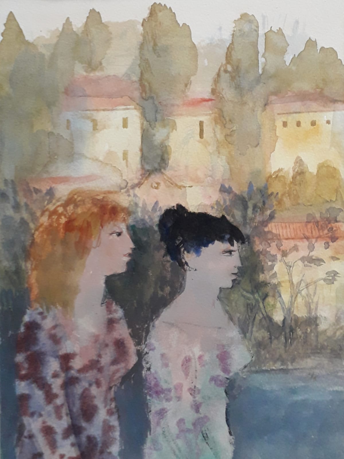 Richard Sorrell PPRWS Hon. RE, Two Ladies in Verona
