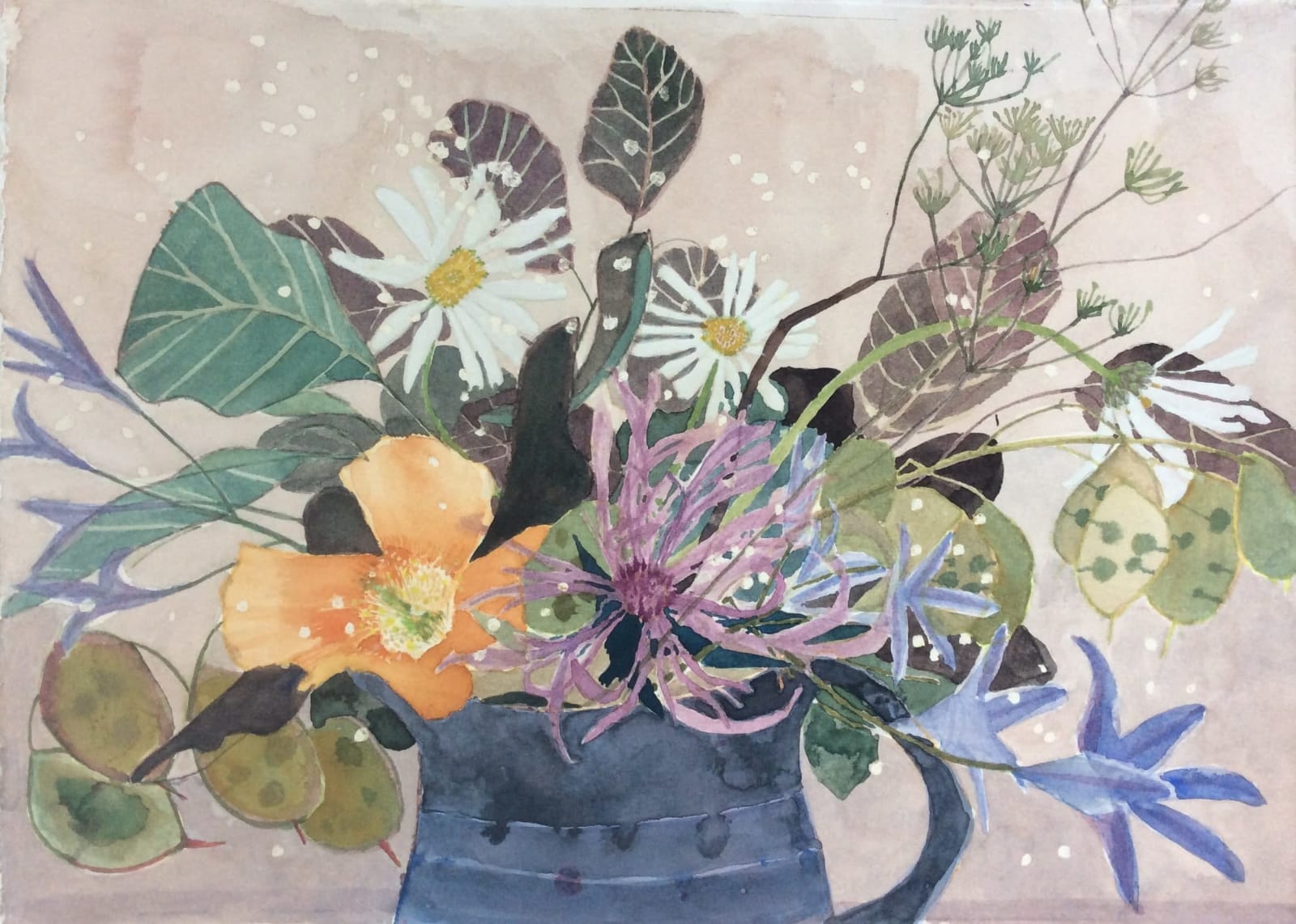 Suzy Fasht RWS, Wild Flowers with a Poppy