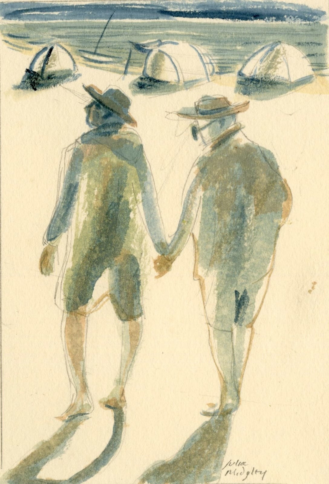 Julia Midgley RWS RE, Love on the Beach