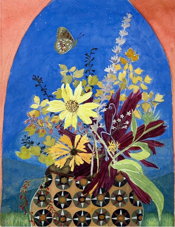 Suzy Fasht RWS, Autumn Flowers with High Brown Fritillary
