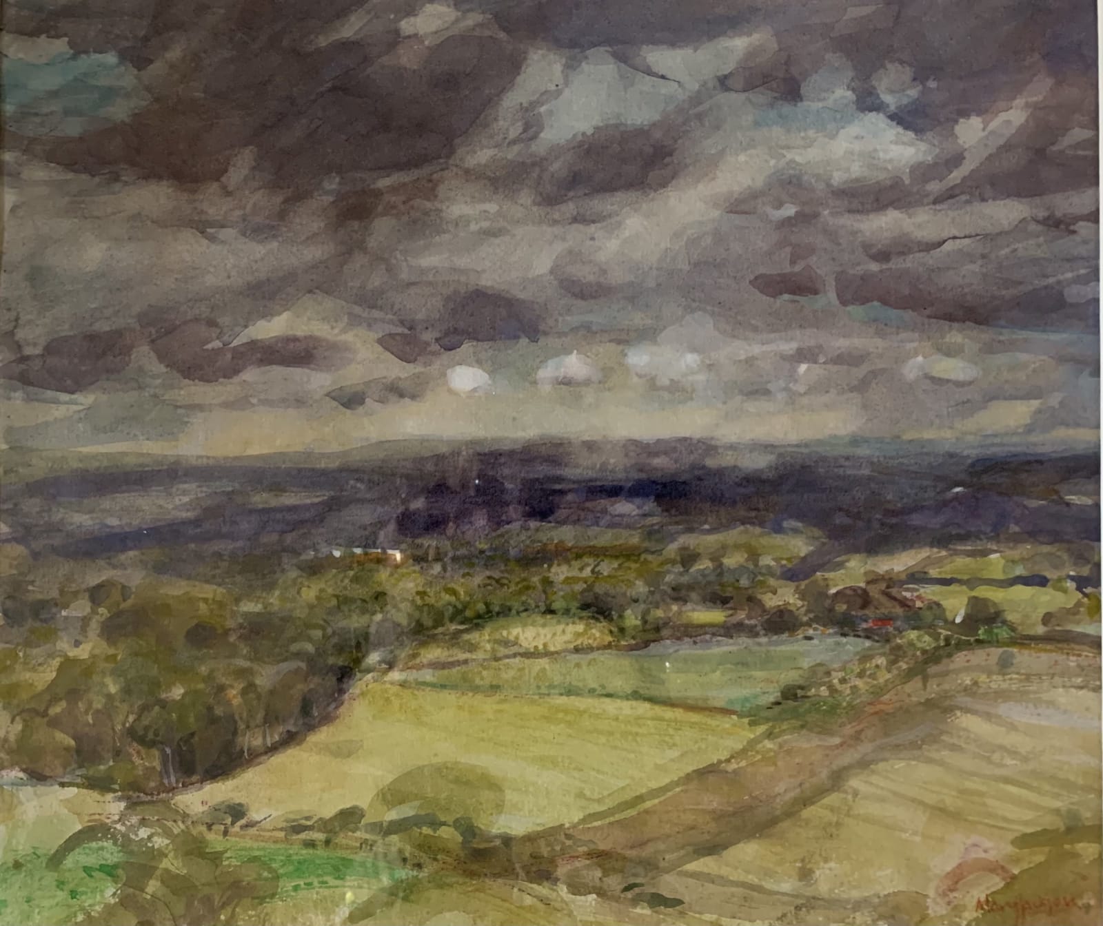 Mary Jackson RWS, Storm Clouds over the Woodhays