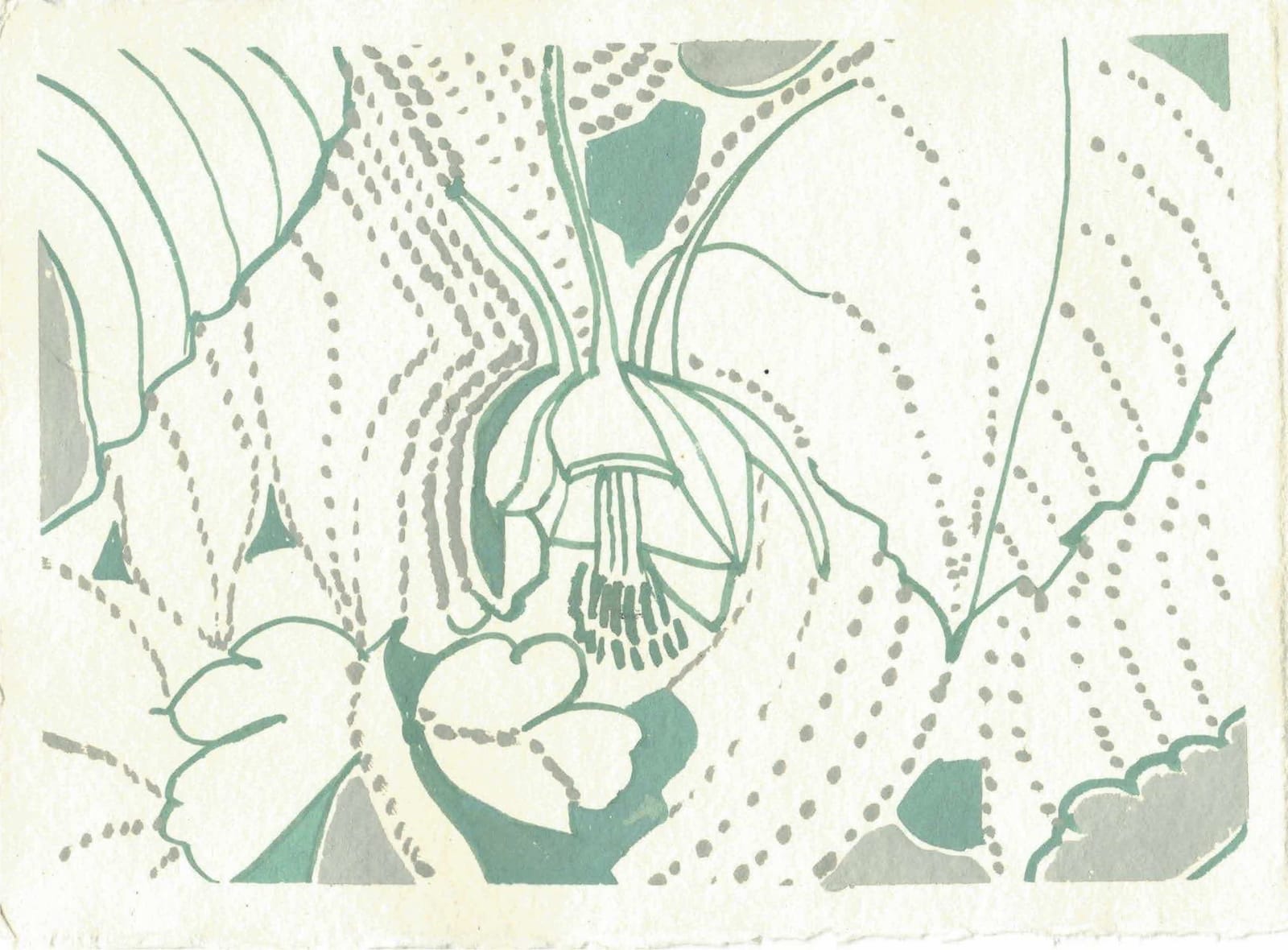 Chloe Fremantle RWS, Blue Green & Grey Aquilegia, 36.25