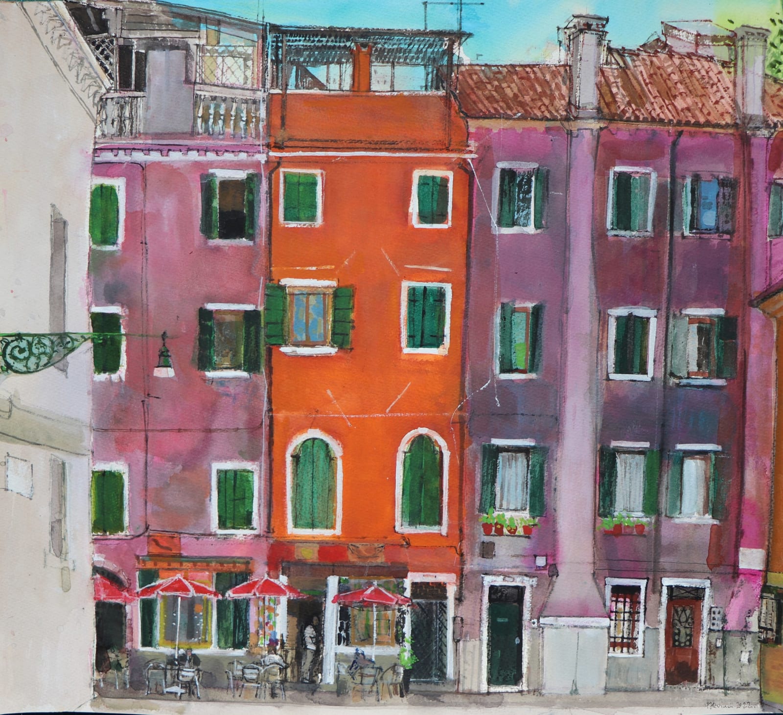 Peter Quinn RWS, Café, Rio Terà del S. Isepo, Venice