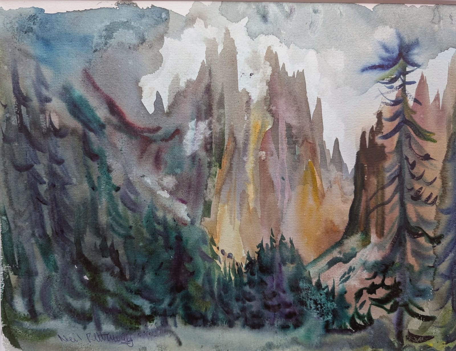 Neil Pittaway RWS RE, The Needle points of the Cantinaccio, (Rosengartens), Dolomites, Italy