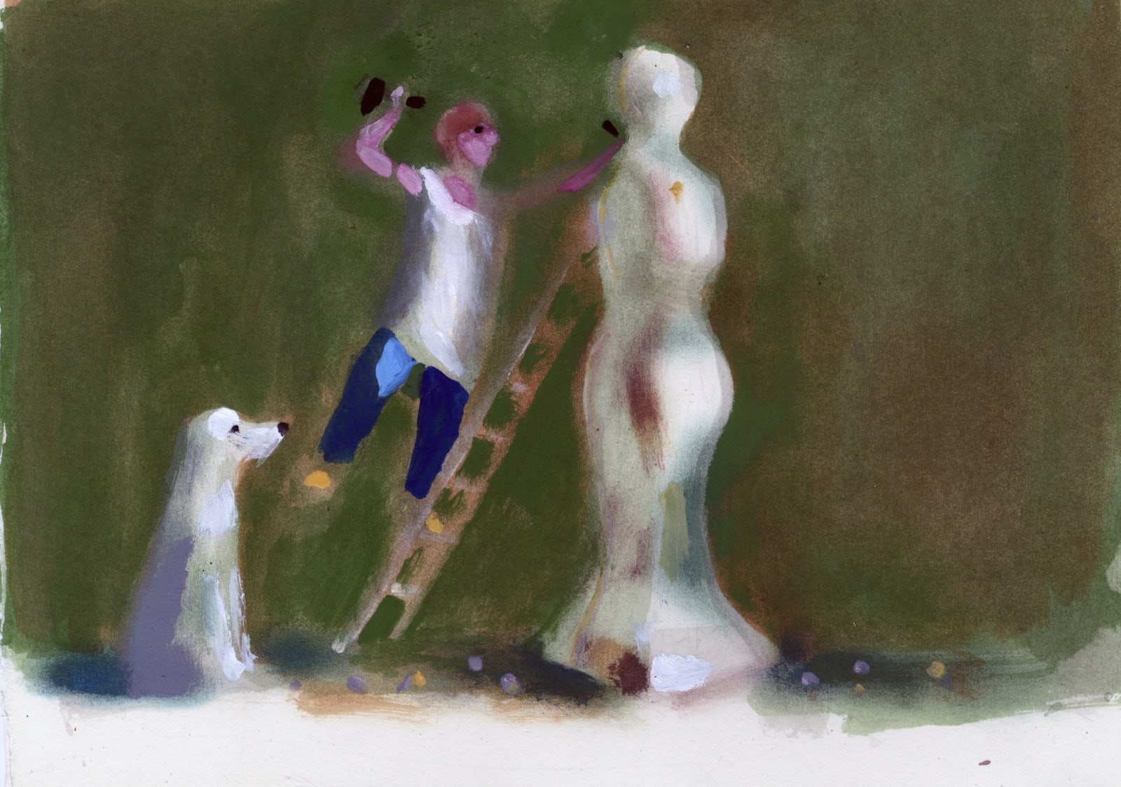 Charles Williams PRWS, If I Were A Sculptor (Green, with Dog)