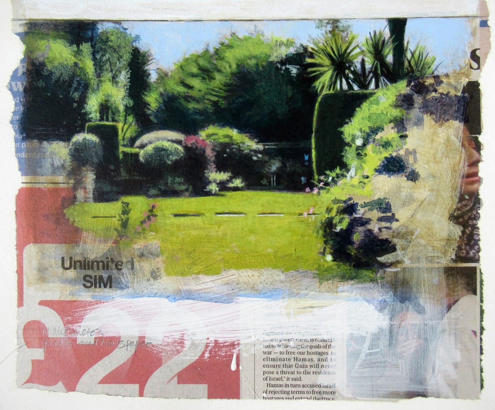 Michael Middleton RWS RE, Garden and Newspaper