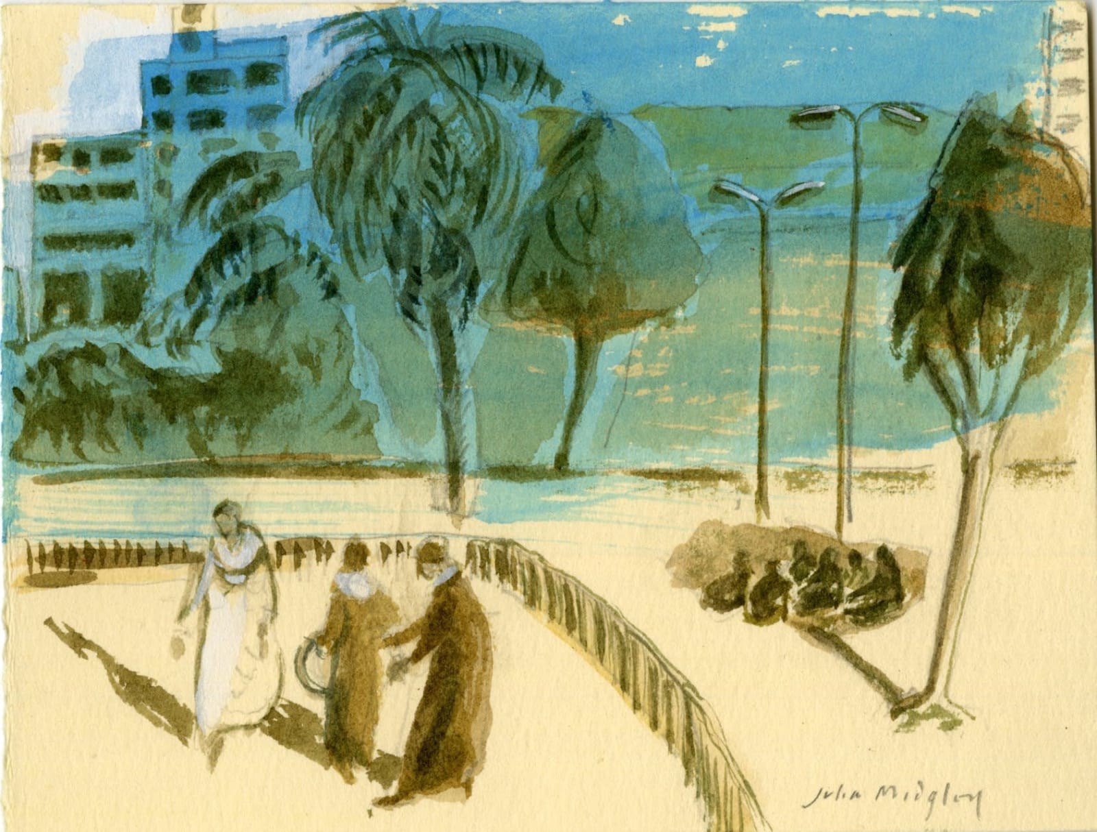 Julia Midgley RWS RE, Aswan Midday
