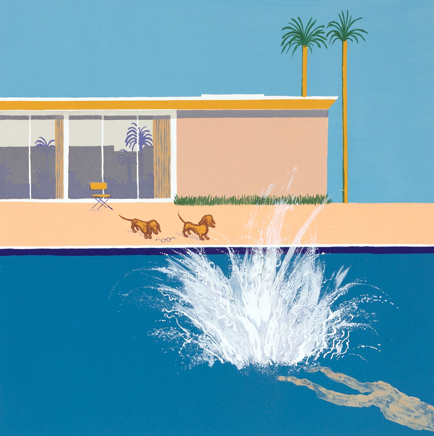 Mychael Barratt PPRE Hon. RWS, Hockney's Dog - The Biggest Splash