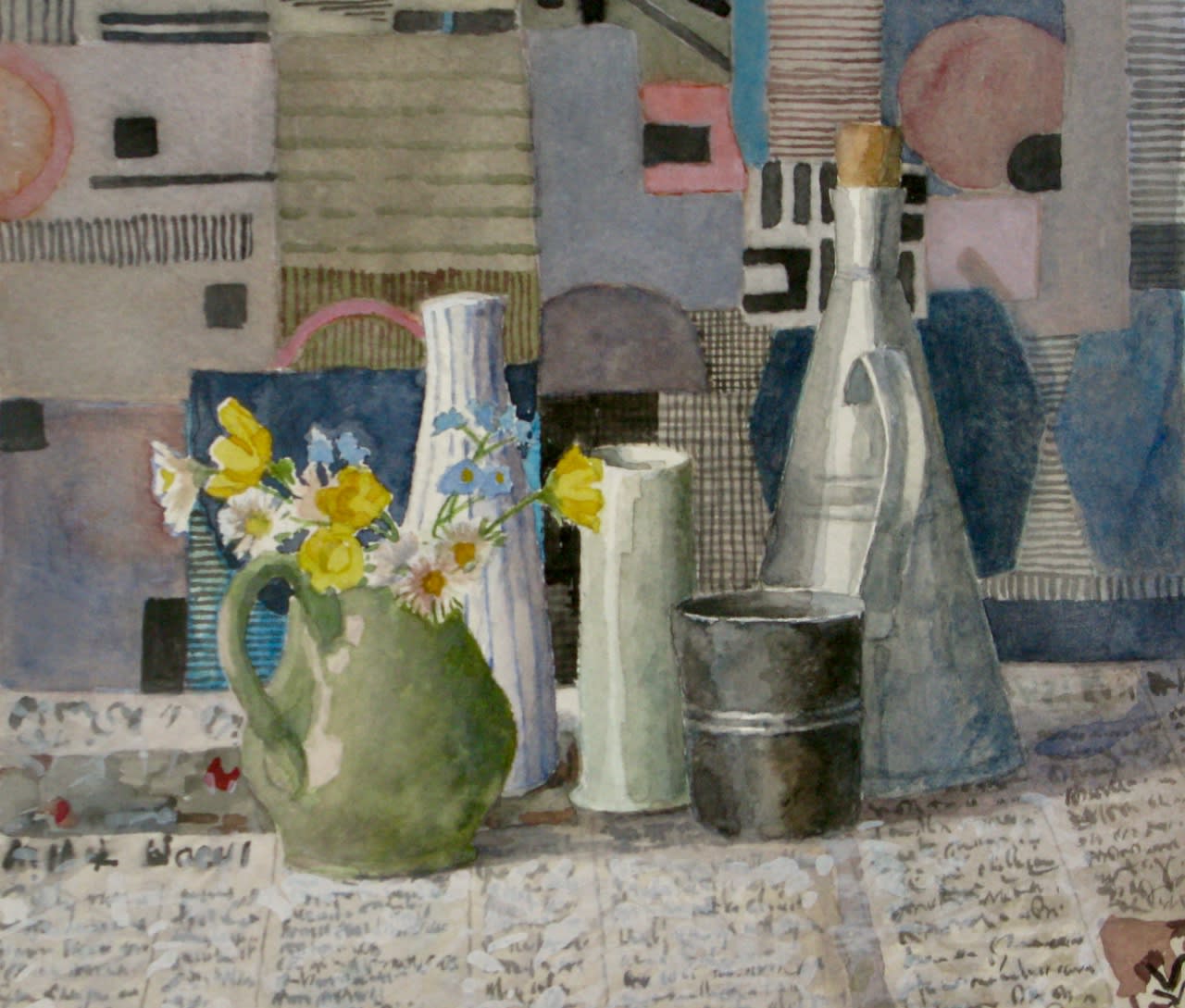Annie Williams RWS RE, Still Life with a Little Green Jug