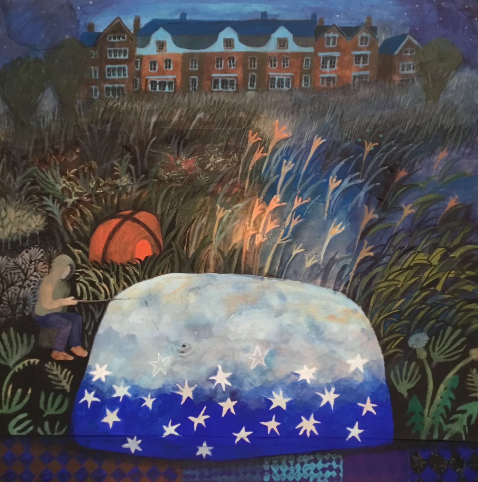 Gertie Young RWS, Night Fishing on Clapham Common