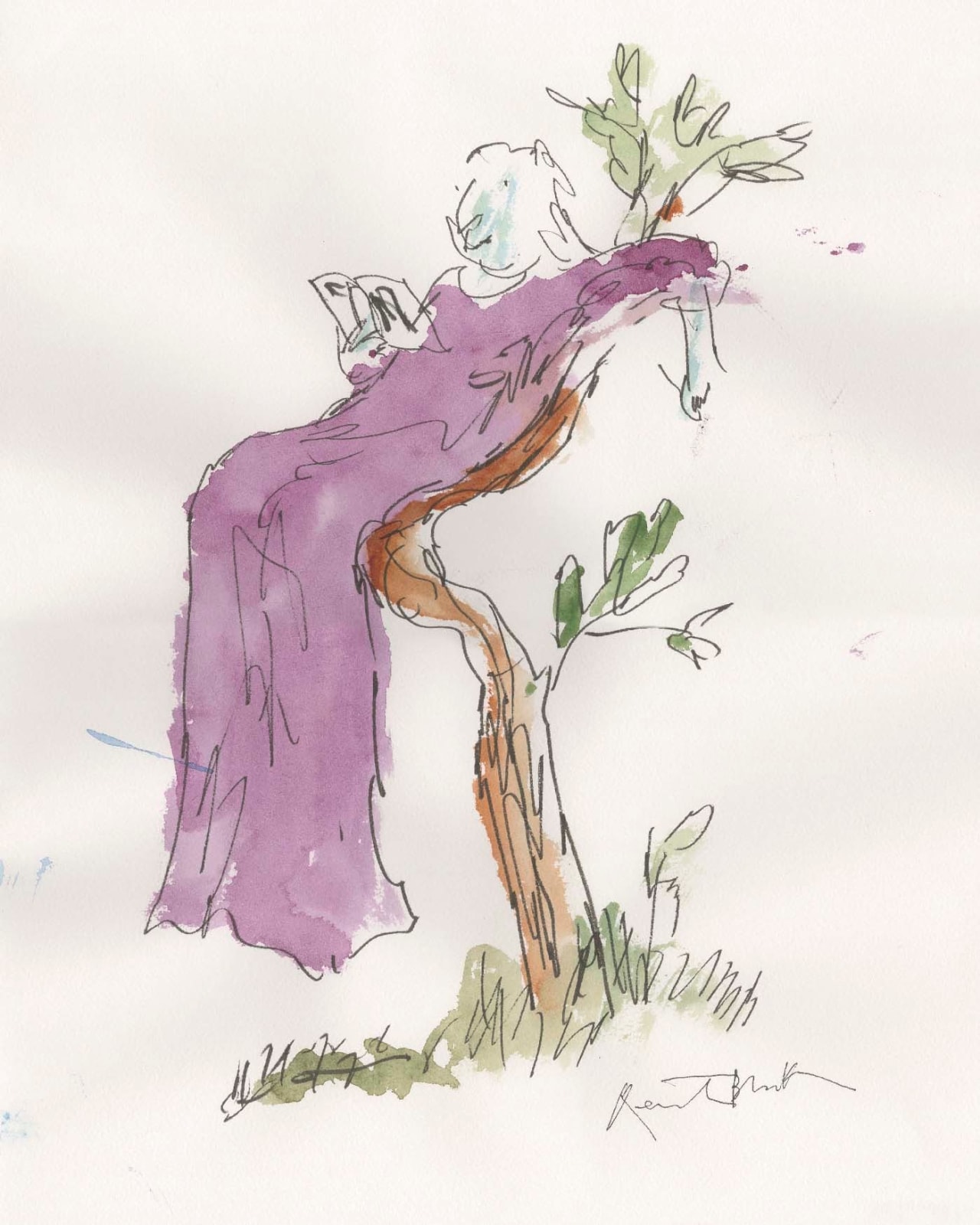 Quentin Blake, Relaxing with a Book #1, 2025