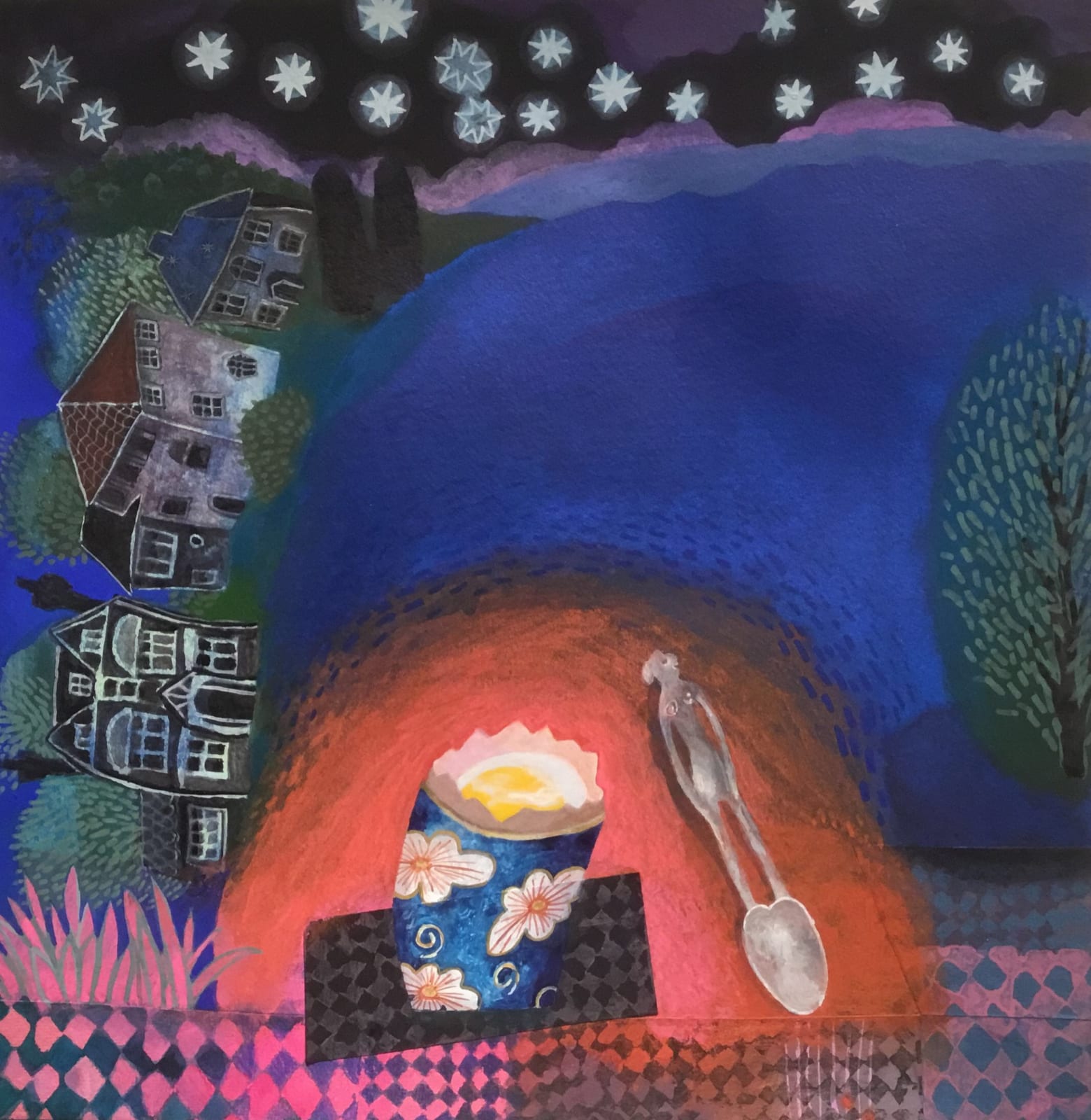 Gertie Young RWS, Late Tea on Harold Road