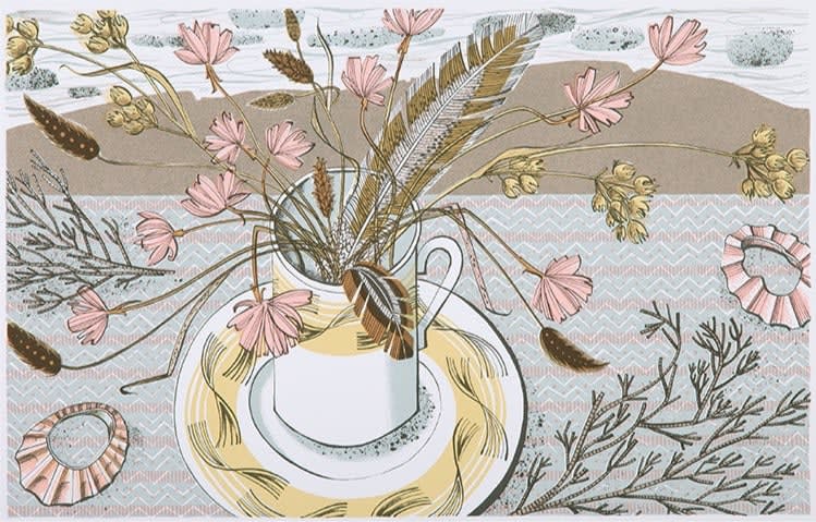 Angie Lewin RWS RE, Knockando Thrift and Feathers