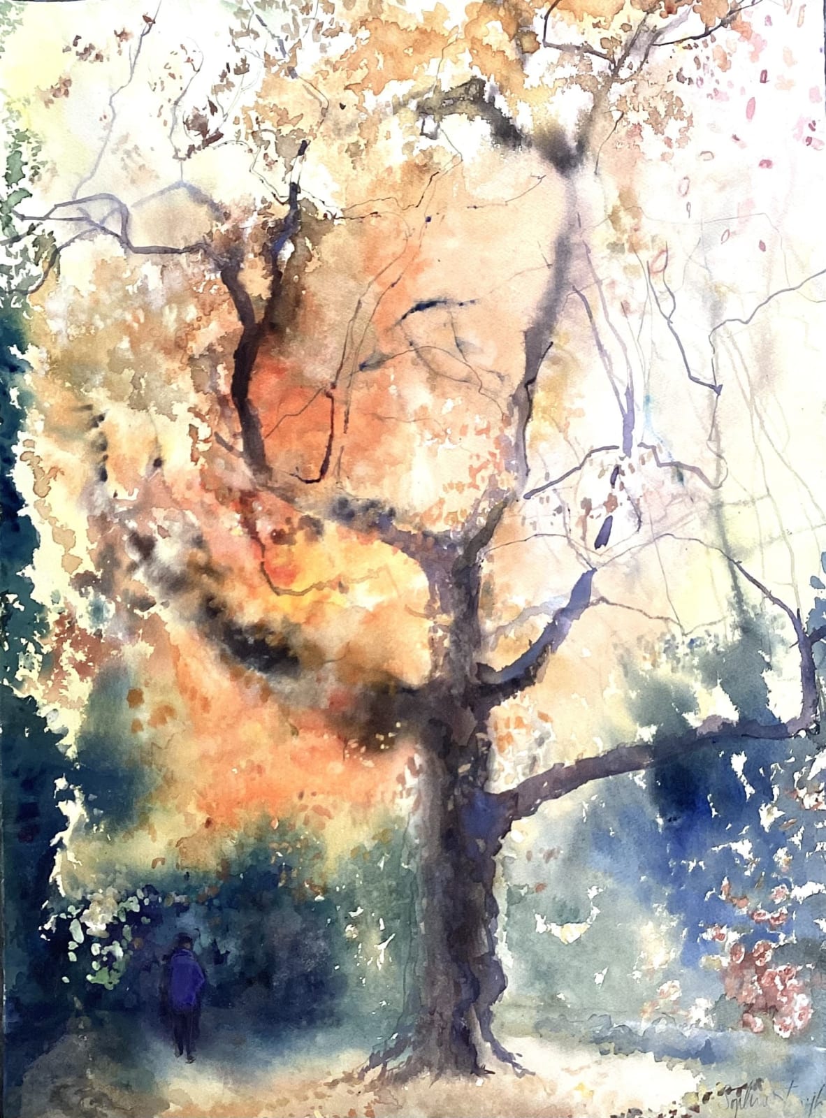 Sophie Knight RWS, Under the Oak in Autumn