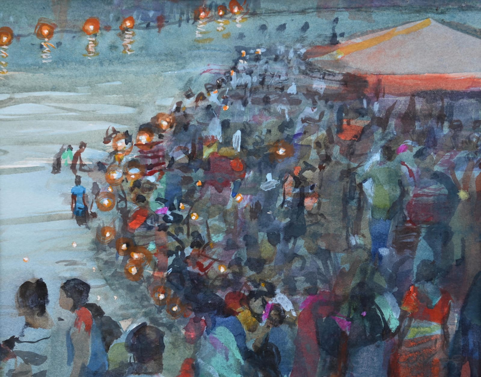 Simon Pierse RWS, Ganga Aarti, Haridwar