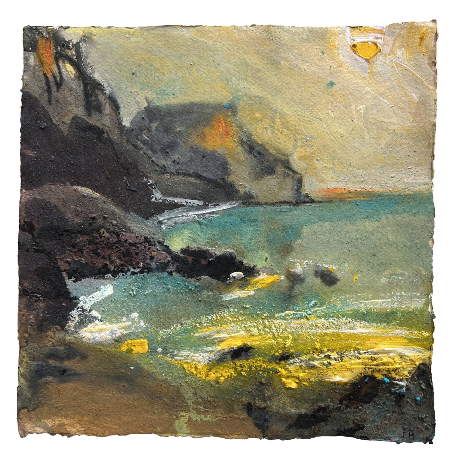 Frances Hatch RWS, Landslip with Greensand. Charmouth, Dorset. April 2023.