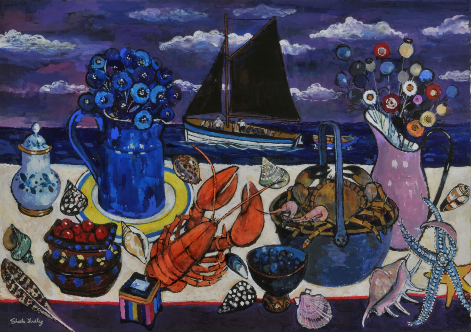 Sheila Findlay RWS, Seafood and Shells