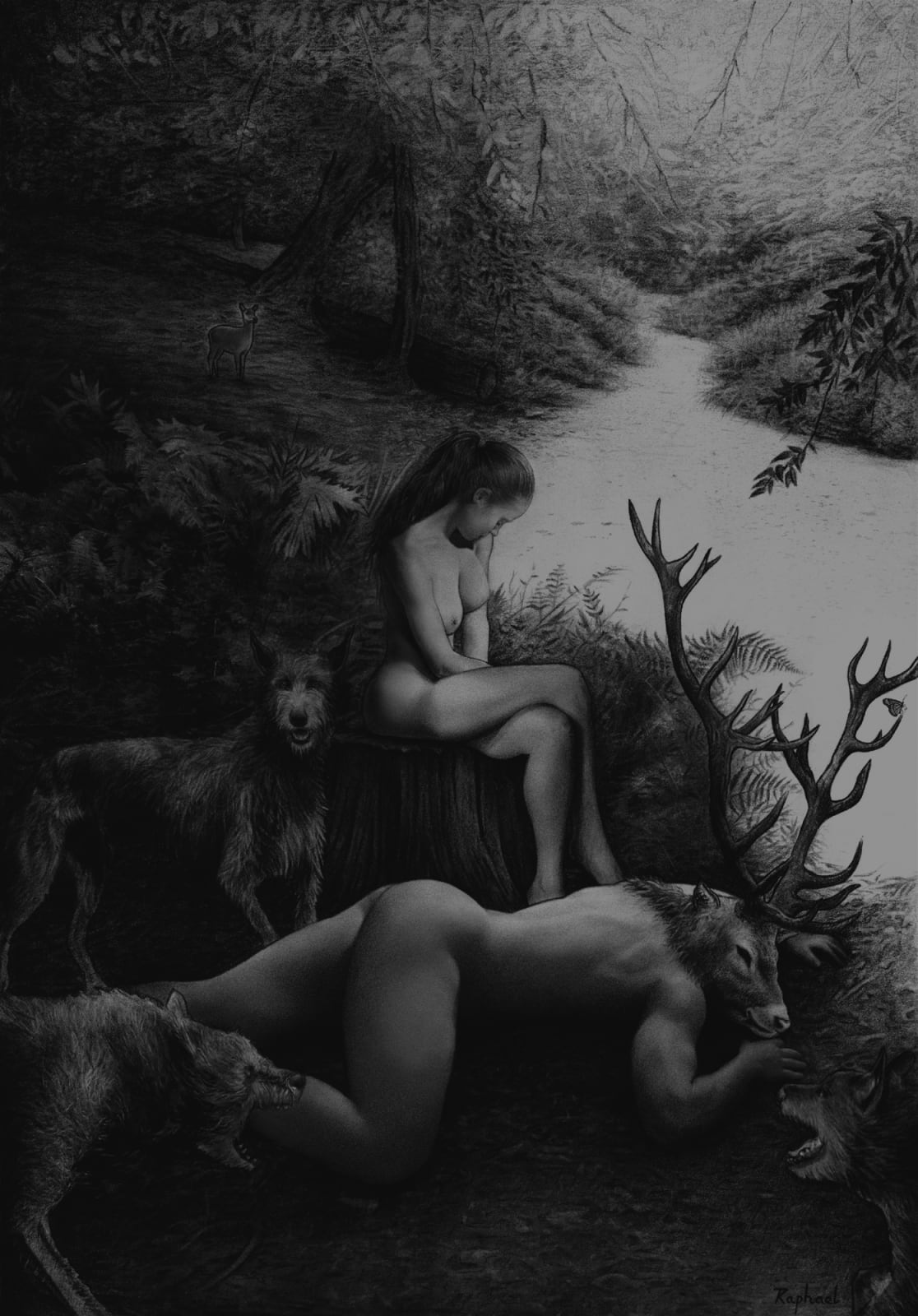 Raphael Appignanesi ARE, Actaeon and Artemis, 2018