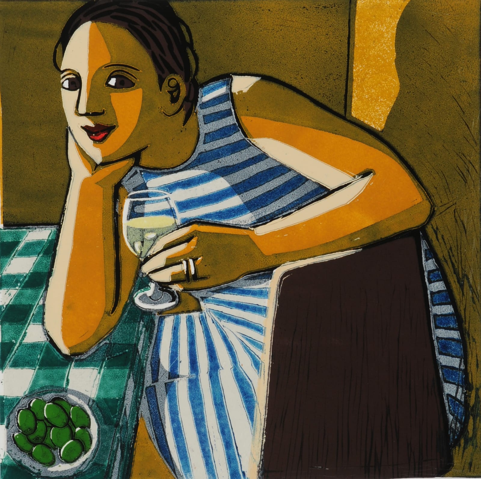 Anita Klein PPRE Hon. RWS, White Wine & Olives